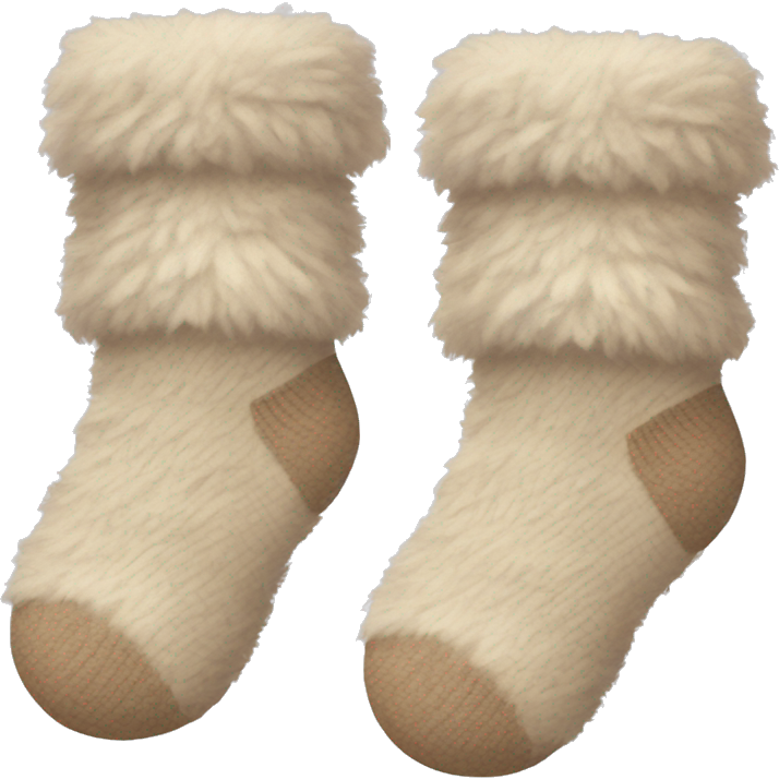 Beige fluffy socks
