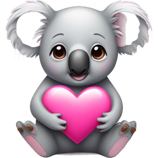 Koala with pink heart