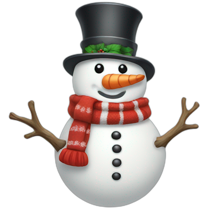 Snowman with santa hat