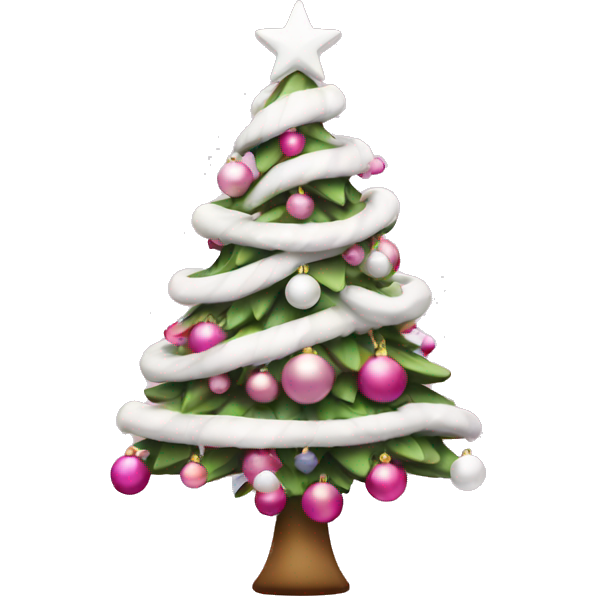 Christmas tree with pink and white decoration