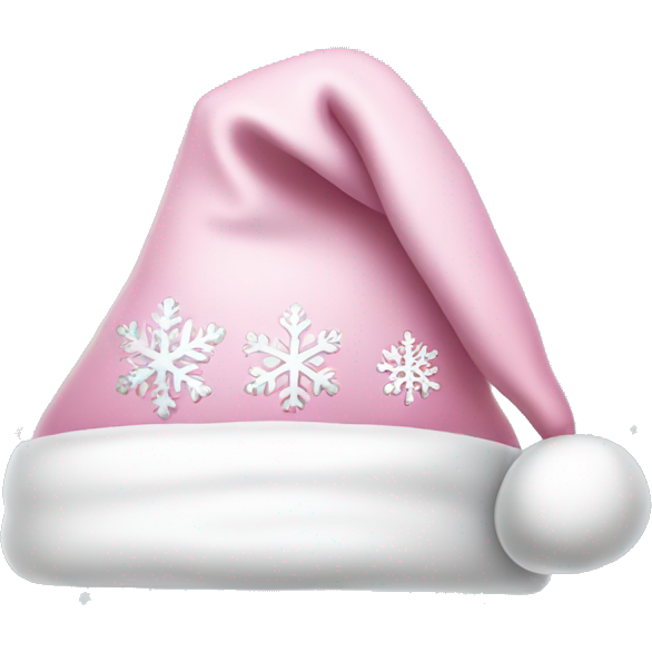 Light pink Santa hat with sparkly snowflakes