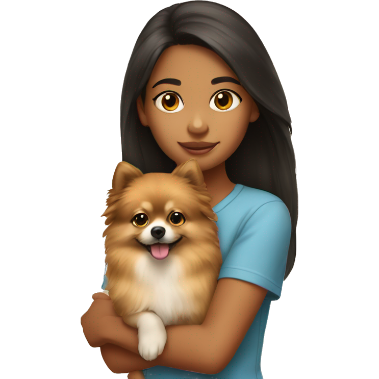 Young Latina girl with Pomeranian