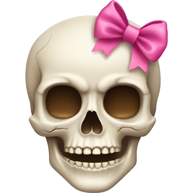 Skull with a pink bow