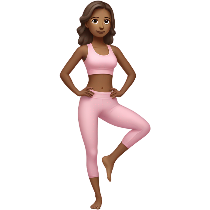 Brunet yoga girl light pink clothes n