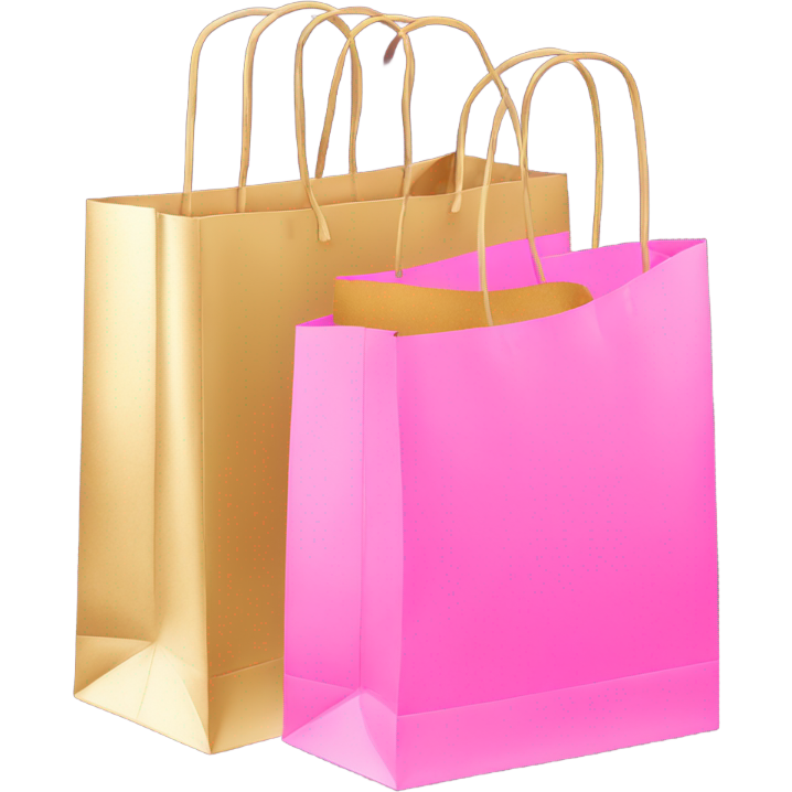 Pink and gold shopping bags