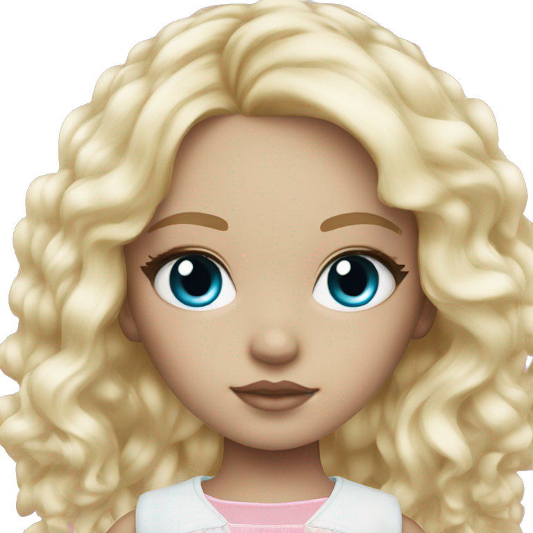 Ocean blue doll eyes, blonde hair, feminine, pink, girl, angelic