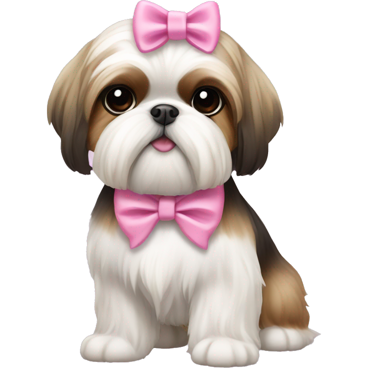 Shih tzu with pink bow