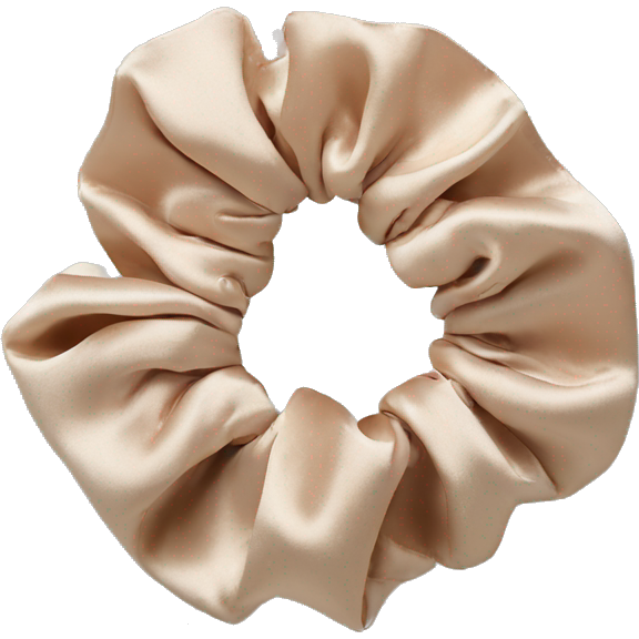 Beige satin scrunchie