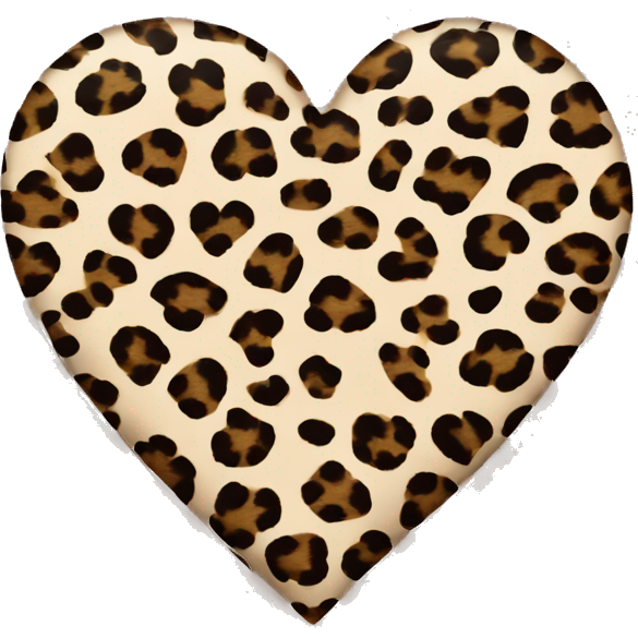 Heart with a leopard print patern