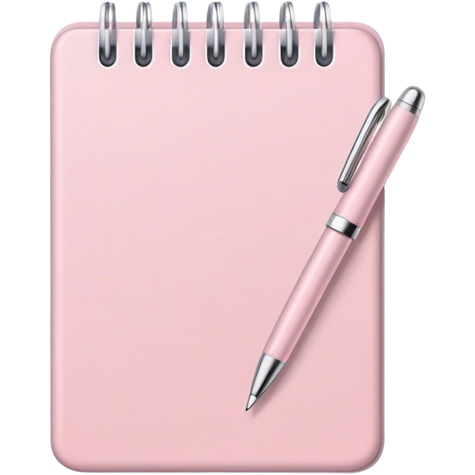 Pale pink notepad with pen