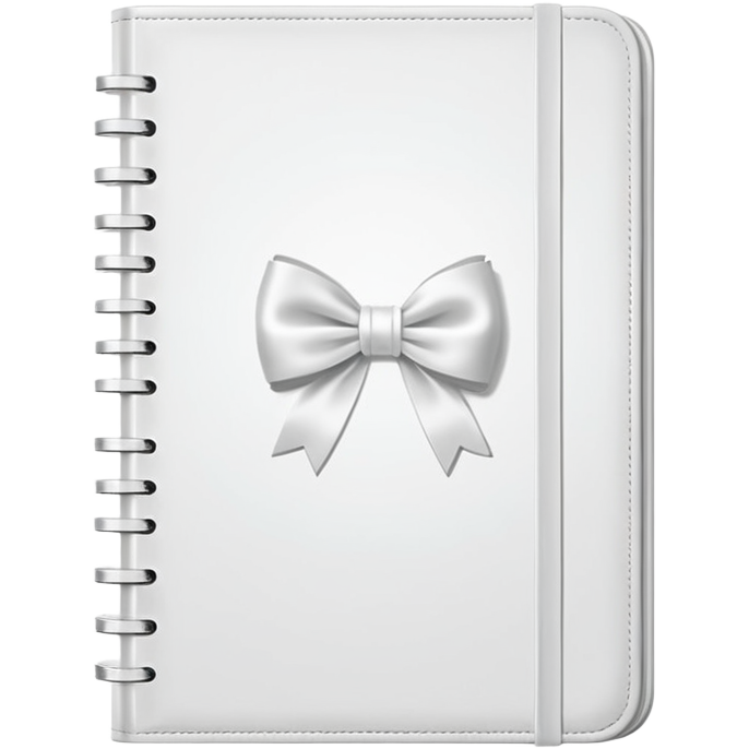 Carnet de Journaling blanc avec un nœud en satin