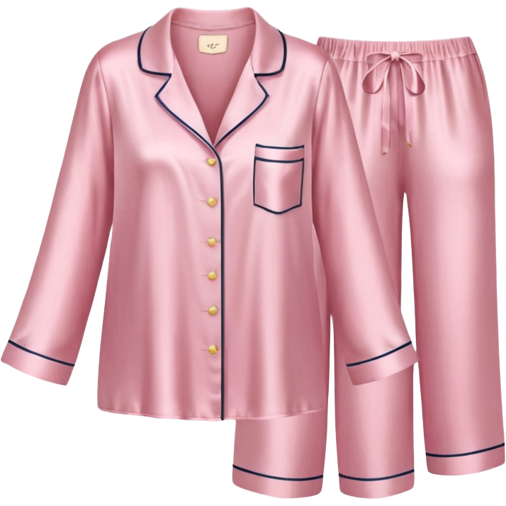 Light pink silk pyjamas set