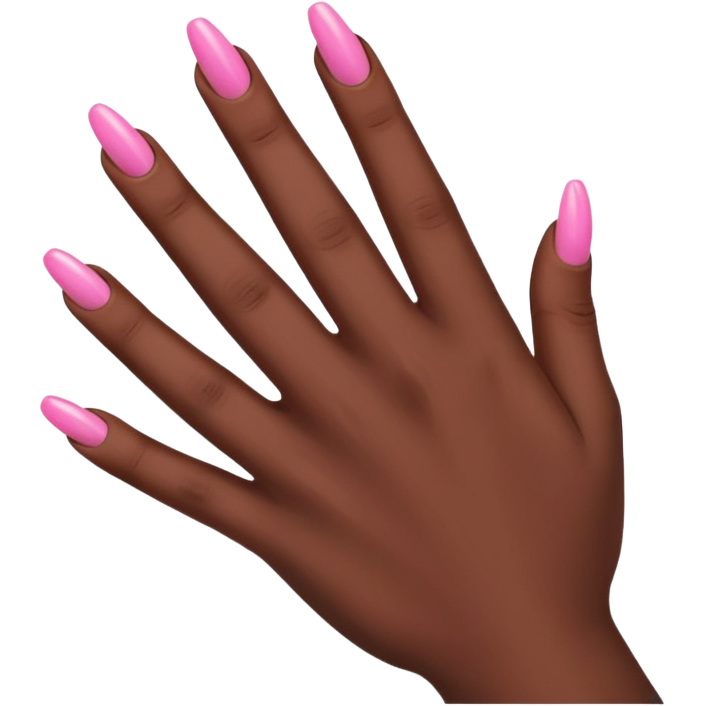Main avec faux ongle rose sur main black