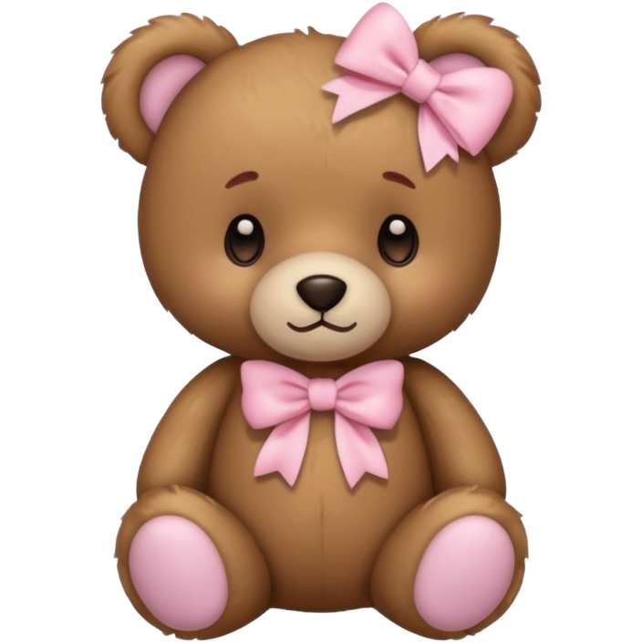 Teddy bear with pastel pink bow