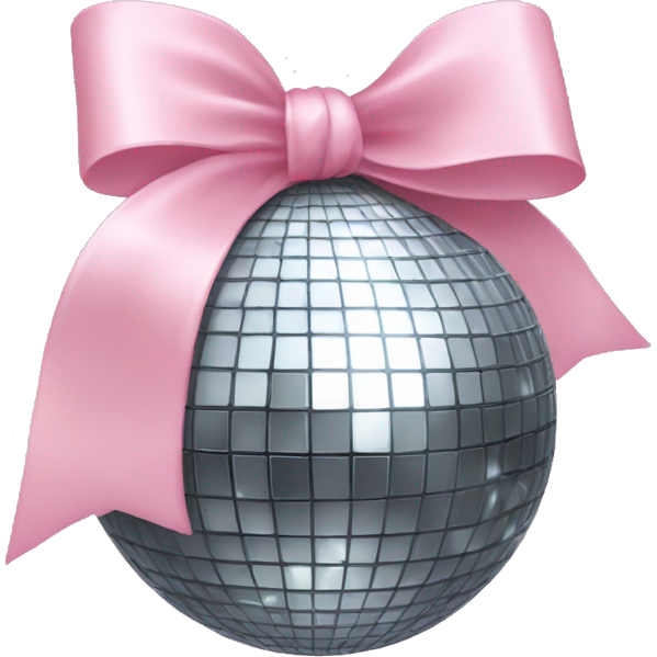 Disco ball with a light pink bow