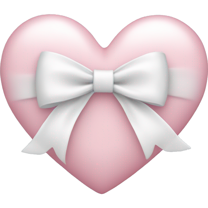 Pastel pink heart with white bow