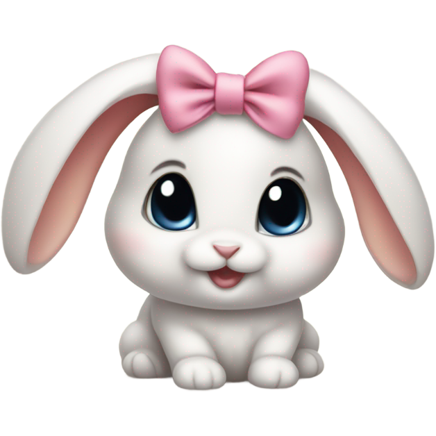 Baby bunny with coquette bow on ear
