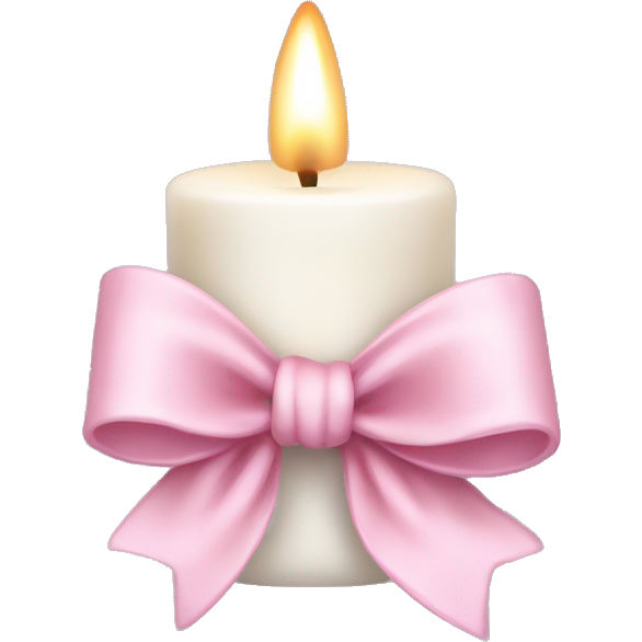 White candle light pink bow
