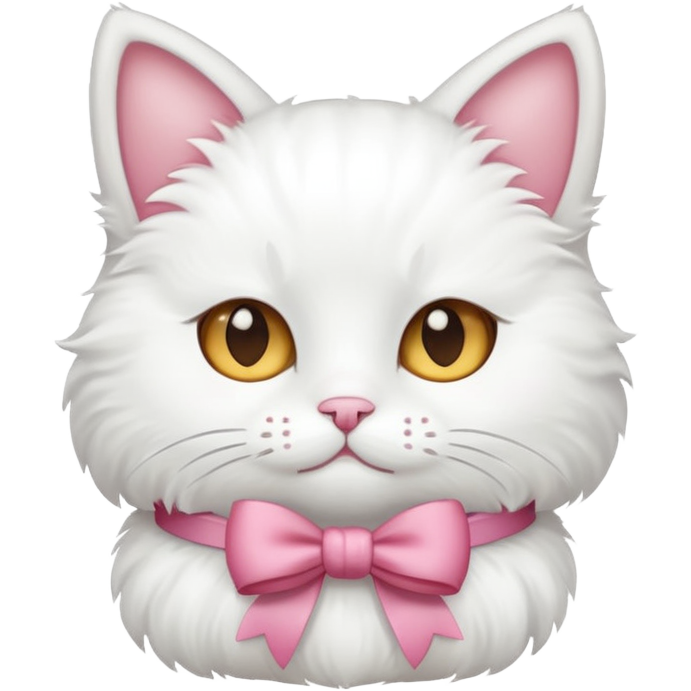 White cat with bow