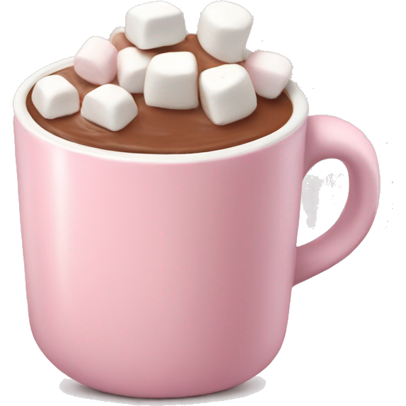 Light Pink mug of hot chocolate with marshmallows