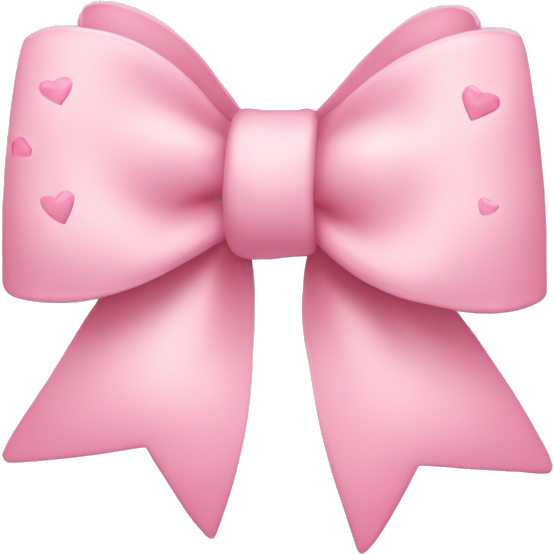 Light pink bow with little light pink hearts around it