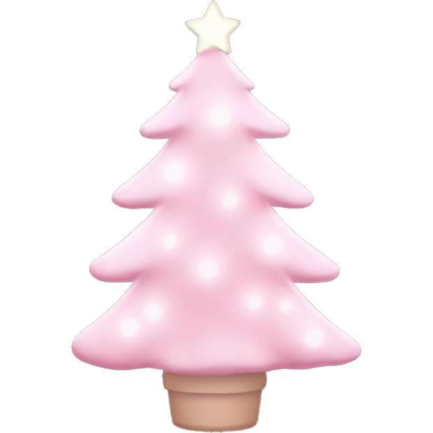 Pastel Pink Christmas tree with pink lights and white ornaments