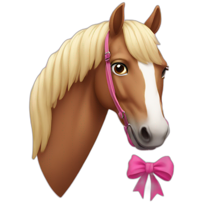 Caballo con lazo rosa