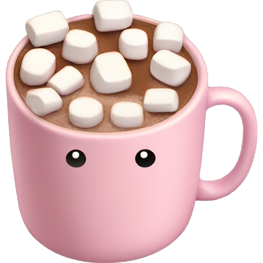 Light Pink mug of hot chocolate with marshmallows