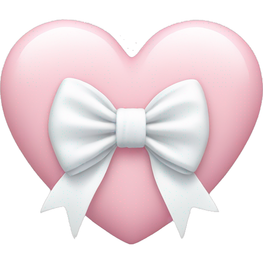 Pastel pink heart with white bow