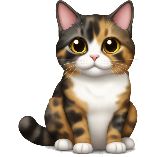 Tortie munchkin cat sitting