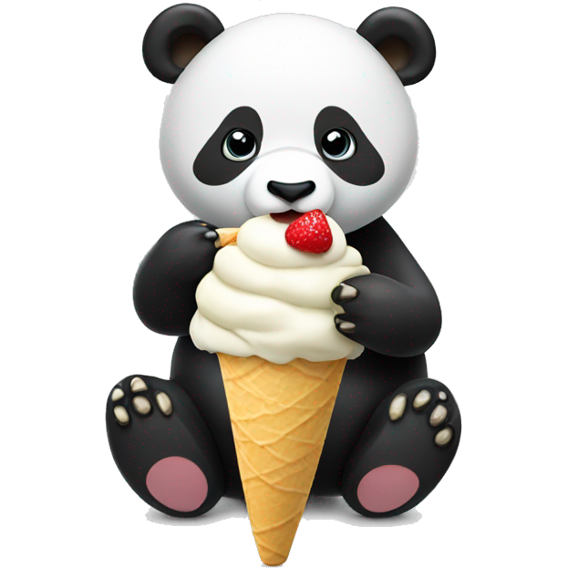 Panda eating ice cream