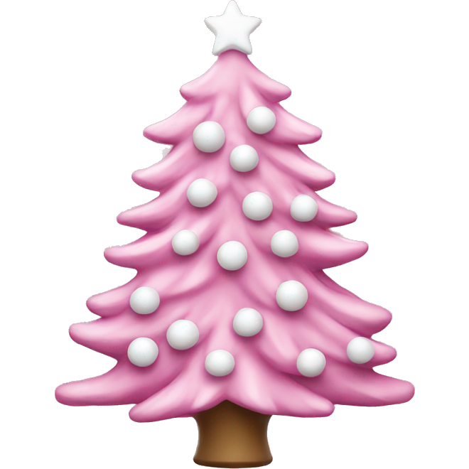 Pink Christmas tree with white decorations