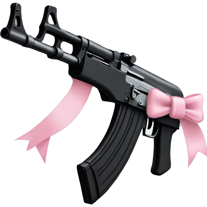 All black AK47 with light pink bow on it