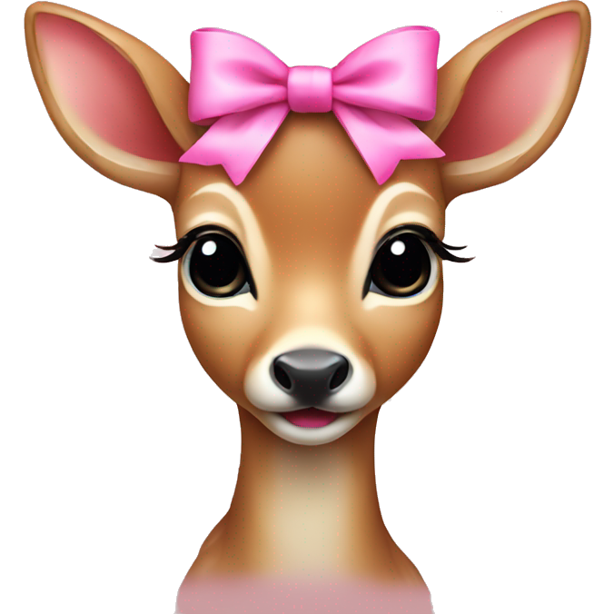 Baby deer with pink bow on neck