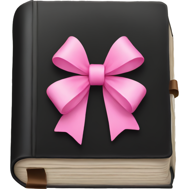 Black bible with pink bow on it