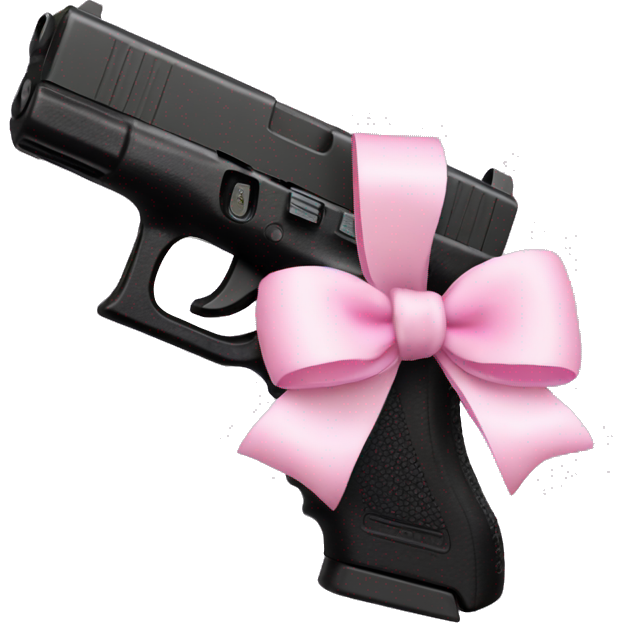 Black glock with baby pink bow on handle