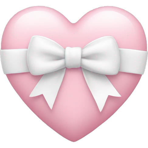 Light pink heart with white bow on it