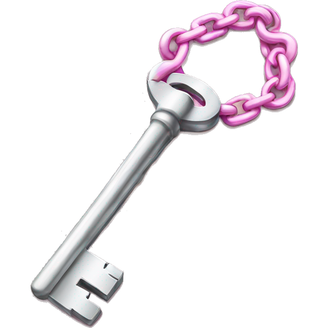 Silver Keys with pink chain