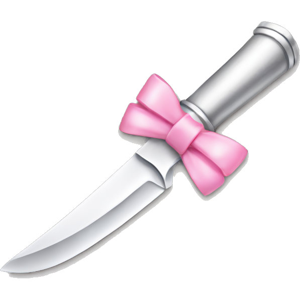 Silver knife with little pink bow