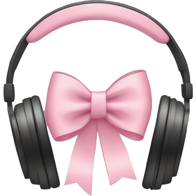 Light pink ribbon bow on headphones