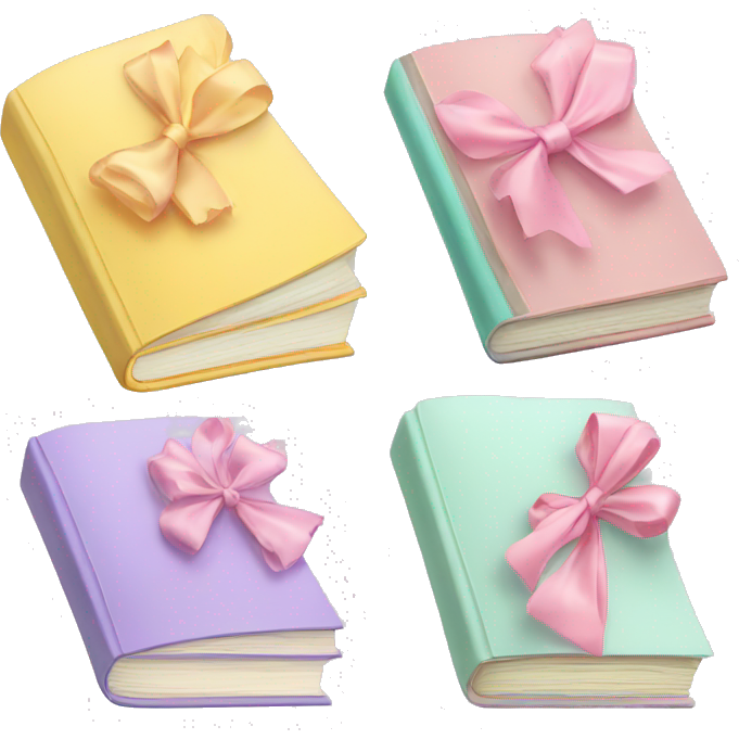 School books with a bow in pastel colours