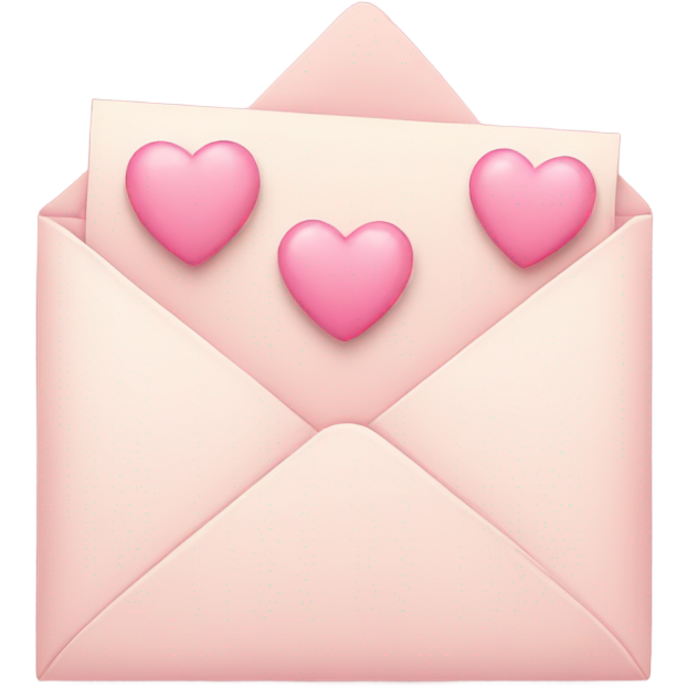 Romantic letter with pastel pink hearts