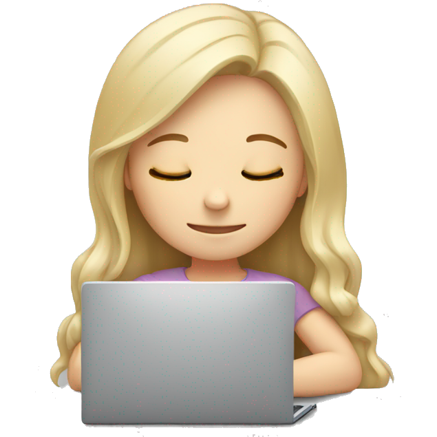 Girl sleeping and using laptop pale