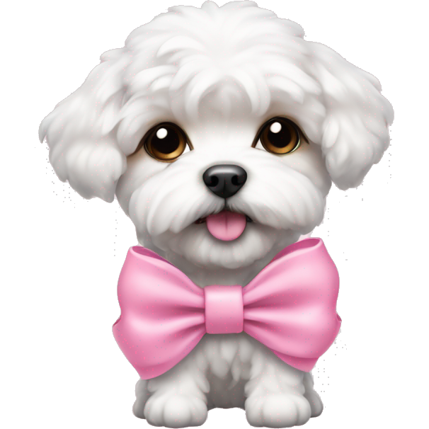 Schichon puppy pink bow
