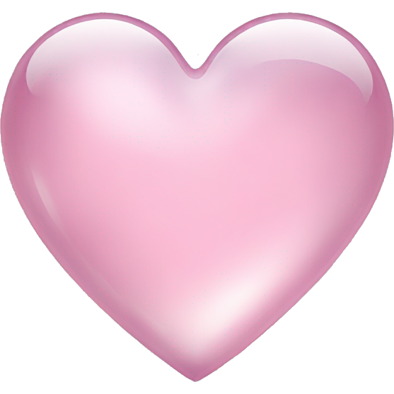 Shiny glass pastel pink heart
