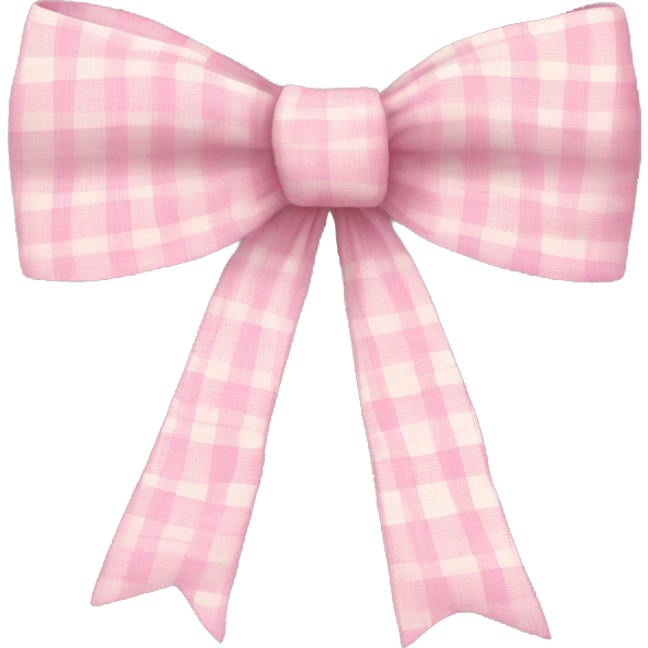 Little light pink checkered bow with thin fabric