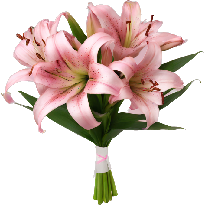 Pink lily ￼bouquet