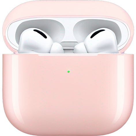 AirPods Pro with a light pink case