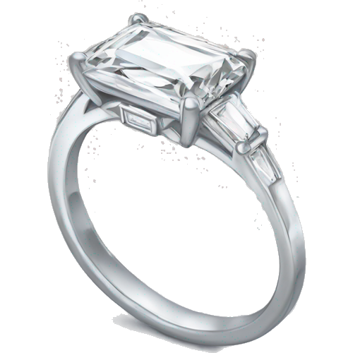 Rectangle diamond engagement ring