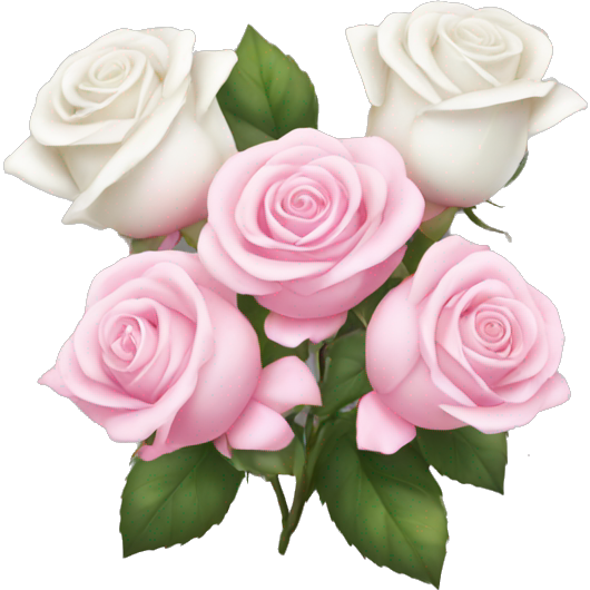 White and pink roses with bow